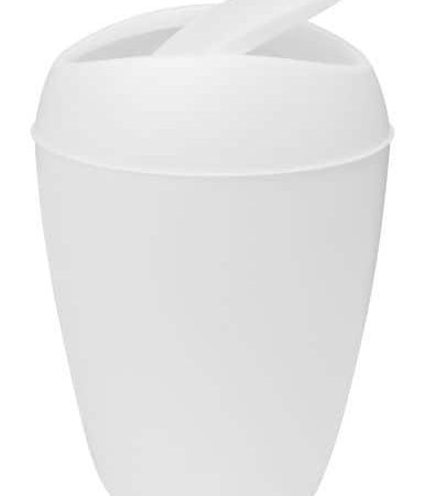 Umbra Twirl Plastic Waste Can/Trash Can, White, 9-L