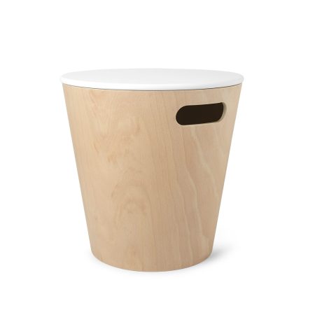 Umbra Woodrow Storage Stool, White/Natural