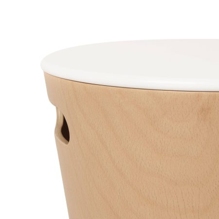 Umbra Woodrow Storage Stool, White/Natural