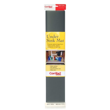 Con-Tact Under Sink Mat Non-Adhesive Water-Resistant Cabinet/Shelf Liner, Clear, 24 x 48-in