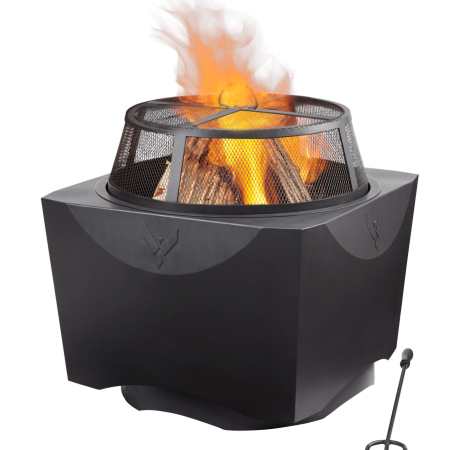 Vermont Castings 2-in-1 Cooking Grill & Low Smoke Fire Pit, 23 5/8 x 23 1/2-in