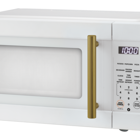 Vida by PADERNO Microwave Oven, White/Gold, 0.9-cu-ft