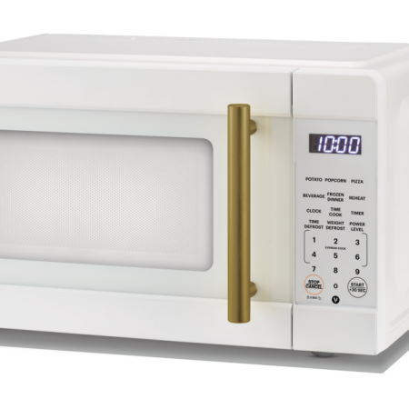 Vida by PADERNO Microwave Oven, White/Gold, 0.9-cu-ft