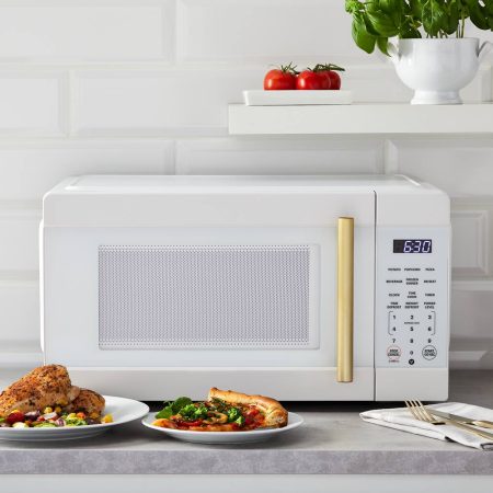 Vida by PADERNO Microwave Oven, White/Gold, 0.9-cu-ft