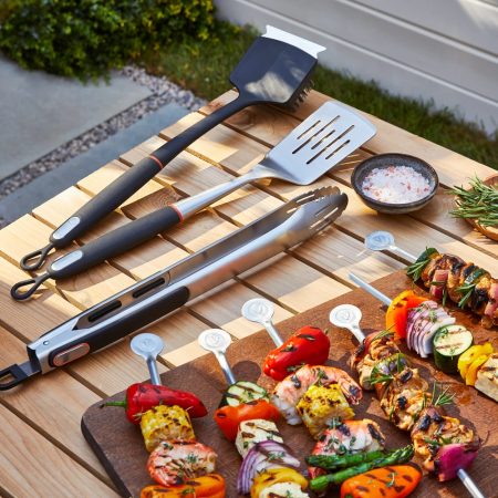 Vida by PADERNO Stainless Steel Outdoor BBQ Grill/Griddle Accessories Tools Set, 10-pc