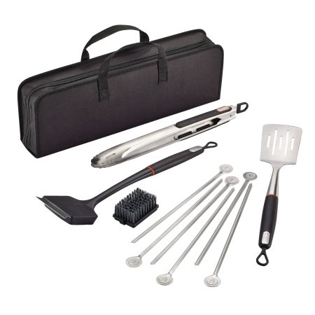 Vida by PADERNO Stainless Steel Outdoor BBQ Grill/Griddle Accessories Tools Set, 10-pc