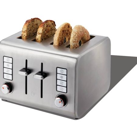 Vida by PADERNO Stainless Steel Toaster with 7 Settings, 4-Slices