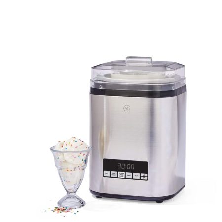 Vida by PADERNO Digital Ice Cream Maker, 4-in-1 Ice Cream & Frozen Treat Maker, Stainless Steel, 1.9-L