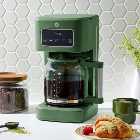 Vida by PADERNO Colour Series Programmable Coffee Maker with Auto Shut Off, Matcha, 14-Cup