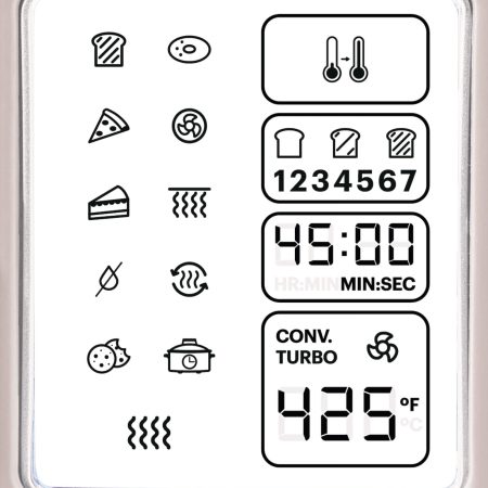 Vida by PADERNO Digital Multi-Functional Air Fryer Toaster Oven with 11 Pre-Set Functions, Shortbread, 6-Slices