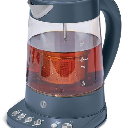 Vida by PADERNO Colour Series Electric Variable Temperature Steeping Kettle, Bluefin, 1.7-L