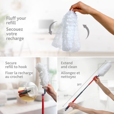 Vileda Flex & Catch Heavy Duty Dusting Kit with 3 Duster Refills