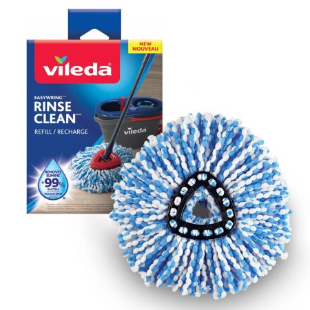 Vileda RinseClean Microfibre Mop Refill, Reusable Mop Head Replacement