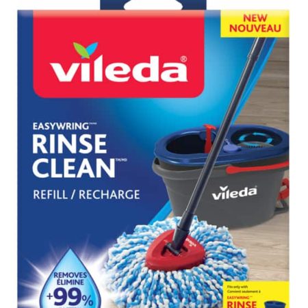 Vileda RinseClean Microfibre Mop Refill, Reusable Mop Head Replacement