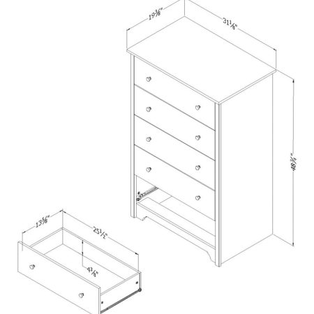 South Shore Vito 5-Drawer Dresser/Chest