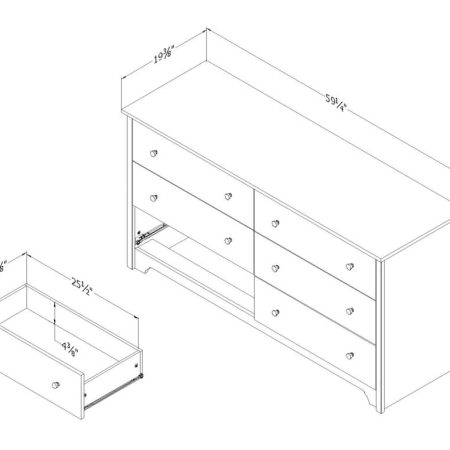 South Shore Vito 6-Drawer Double Dresser/Chest