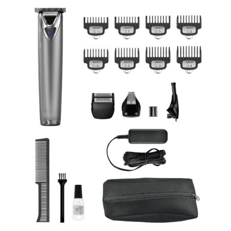 Wahl 3114 Lithium Ion Stainless Steel Multigroomer with Face & Body Hair Clipper/Trimmer, 19-pc