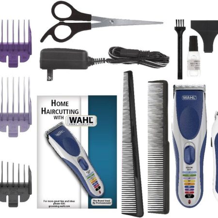 Wahl Colour Pro Haircutting Kit with Cordless Trimmer/Clipper, Guide Combs & Scissors, 24-pc