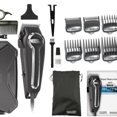 Wahl Elite Pro Haircutting Kit with Trimmer/Clipper, Guide Combs, Scissors & Cape, 22-pc