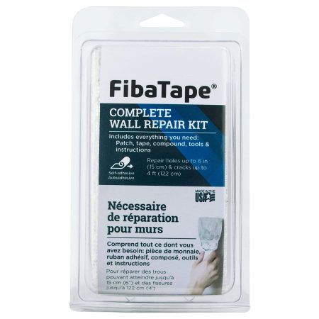 Saint-Gobain FibaTape Wall Repair Kit with Fiberglass Mesh Tape, Patch, Compound & Tools, 5-pc