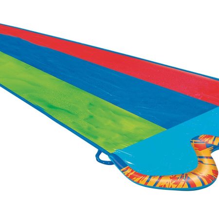 Banzai Inflatable Triple Racer Water Slide w/ Bodyboards, Kids' Summer Water Toy, Age 5+