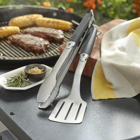 Weber Stainless Steel Outdoor BBQ Grill Griddle Accessories Tools Set, 2-pc