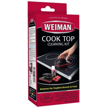 Weiman Complete Glass Cooktop Cleaning Kit, 3-pc, Include Scrub Pad, Scraper and Cleaning Solution