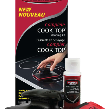 Weiman Complete Glass Cooktop Cleaning Kit, 3-pc, Include Scrub Pad, Scraper and Cleaning Solution