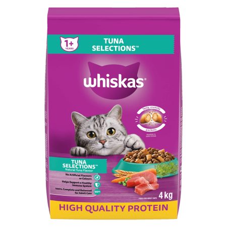 Whiskas Tuna Selections Adult Dry Cat Food, 4-kg