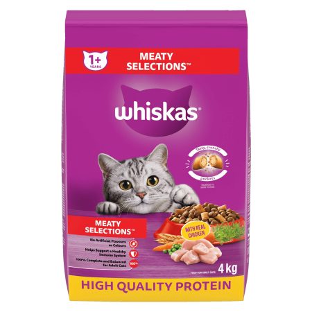 Whiskas Meaty Selections Dry Cat Food, 4-kg