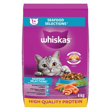 Whiskas Seafood Selections Dry Cat Food, 4-kg