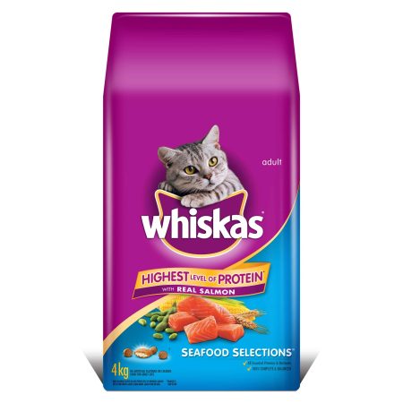 Whiskas Seafood Selections Dry Cat Food, 4-kg