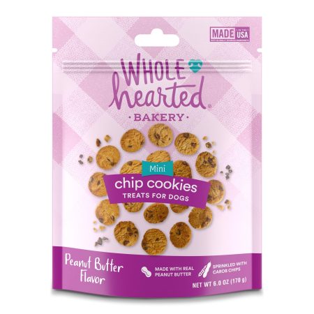 WholeHearted Bakery Peanut Butter Flavour Mini Chip Cookies, Dog Treats, 170g