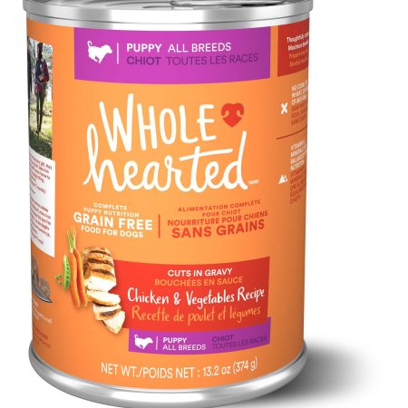 The WholeHearted Grain-Free Puppy Chicken and Vegetable Recipe Wet Dog Food, 375-g