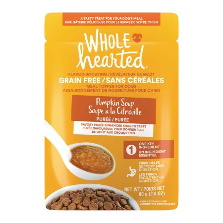 WholeHearted Pumpkin Soup Puree Dog Meal Topper, 80-g