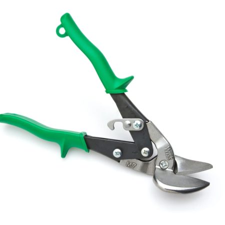 Wiss M7R Metalmaster® Offset Snips, Cuts Straight to Right, 1-1/4-in Blade Length, Green, 9-1/4-in