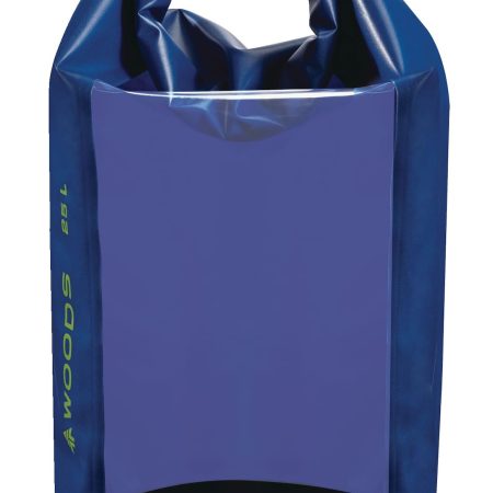 Woods Heavy Duty Waterproof Dry Bag w/ Window For Camping, Hiking & Water Sports, 25-L, Blue