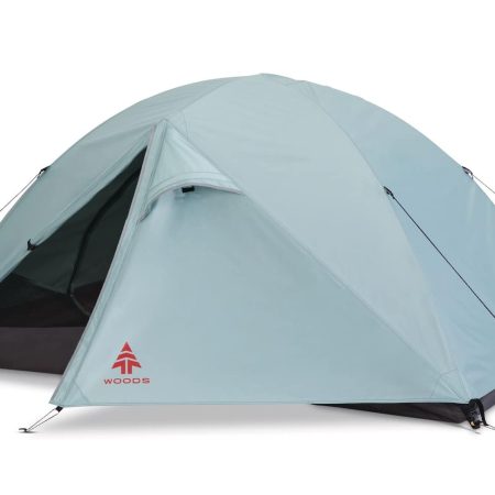 Woods Cascade 3-Season, 2-Person Camping Dome Tent w/ 2 Doors, Vestibules, Rain Fly & Carry Bag