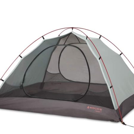 Woods Cascade 3-Season, 3-Person Camping Dome Tent w/ 2 Doors, Vestibules, Rain Fly & Carry Bag