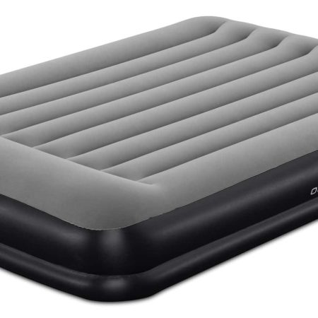 Outbound Double High Flocked Airbed, Queen, Grey