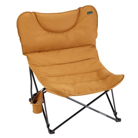 Woods Mammoth Padded Oversized Portable Folding Camping Quad Chair w/ Cup Holder & Carry Bag, Dijon