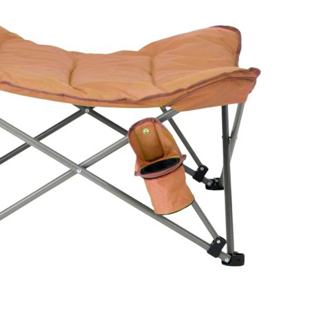 Woods Mammoth Padded Oversized Portable Folding Camping Quad Chair w/ Cup Holder & Carry Bag, Dijon