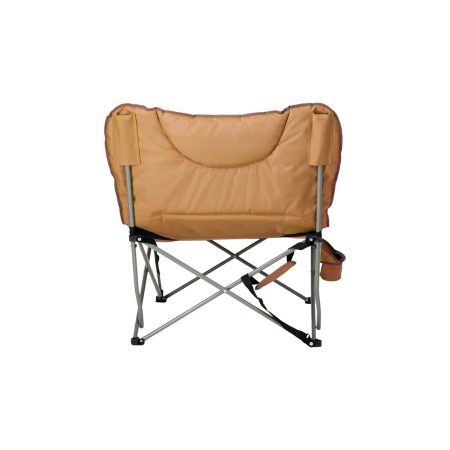 Woods Mammoth Padded Oversized Portable Folding Camping Quad Chair w/ Cup Holder & Carry Bag, Dijon