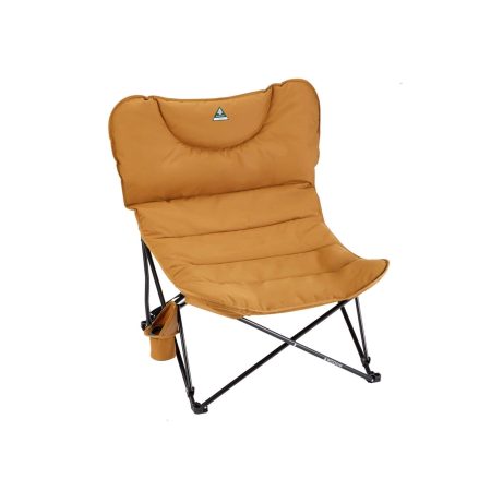 Woods Mammoth Padded Oversized Portable Folding Camping Quad Chair w/ Cup Holder & Carry Bag, Dijon