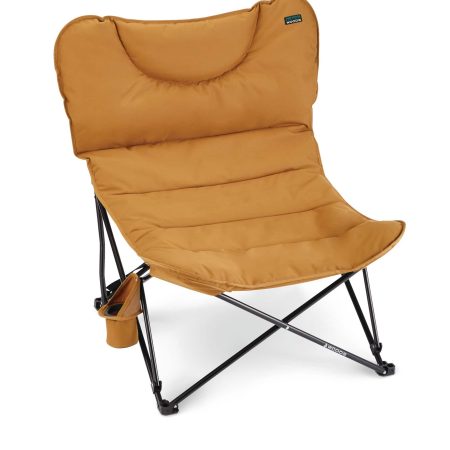 Woods Mammoth Padded Oversized Portable Folding Camping Quad Chair w/ Cup Holder & Carry Bag, Dijon