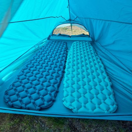 Woods O'HARA Single Camping Sleeping Pad/Air Mat w/ Bellows Nylon Pump, 2.2-in