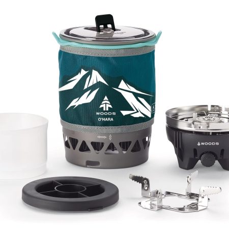 Woods O'HARA Personal All-in-One Ultra Portable Stove System w/ 1.1 L Pot, 2,800 BTUs