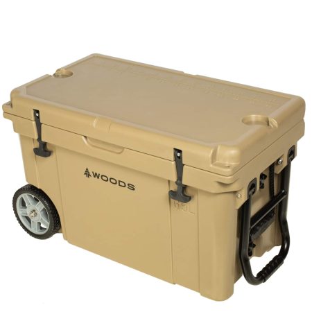 Woods ARCTIC WHEELED Roto-Moulded Cooler with Handle, 65-L, Tan