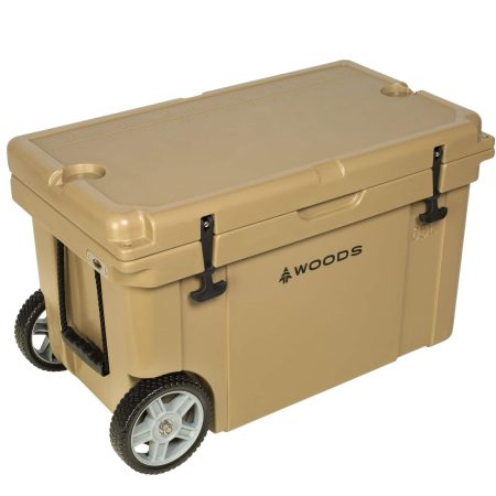 Woods ARCTIC WHEELED Roto-Moulded Cooler with Handle, 65-L, Tan