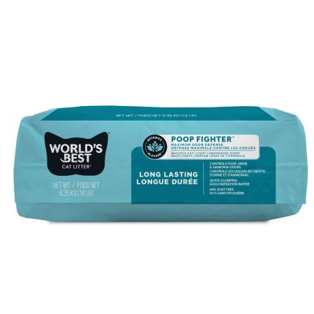 World's Best Cat Litter Poop Fighter Maximum Odour Defense, 6.35-kg